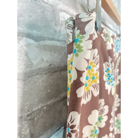 Boden Size Xl/16 Cream/ Brown/Blue Skirt - Picture 3 of 4